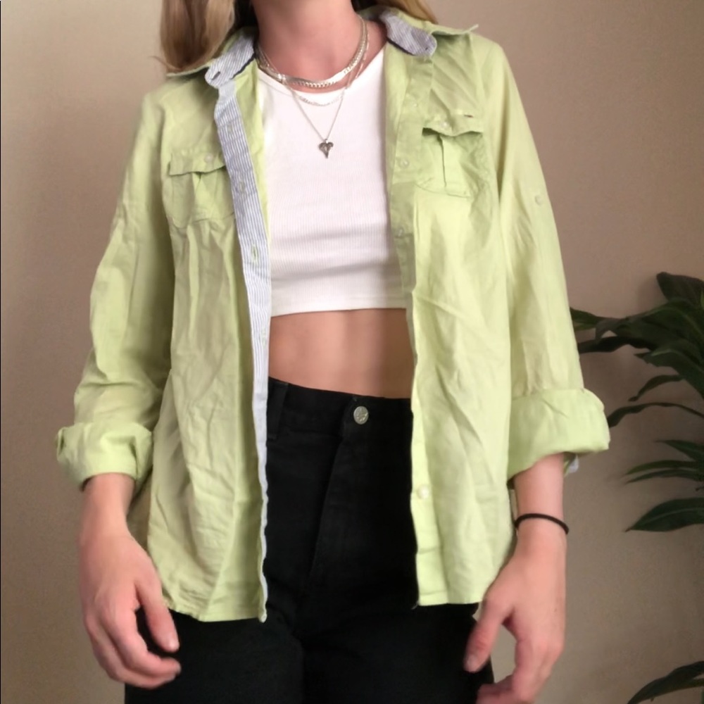 SOLD!!!!!Green Tommy Hilfiger Button Up